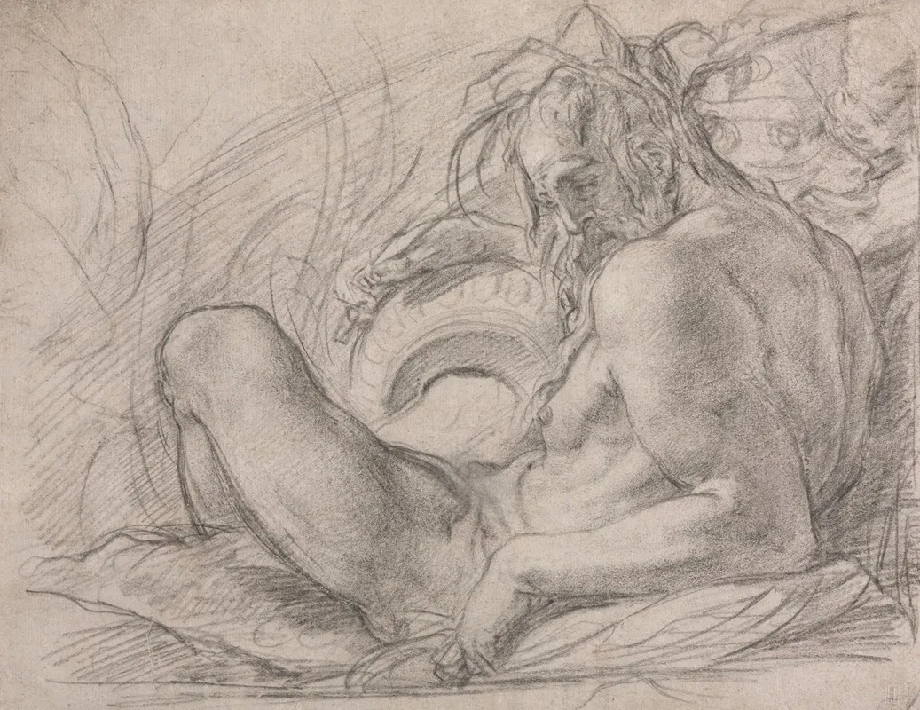 The River God Tiber Study For A Fresco Miracle Of The Snow Or The Foundation Of Santa Maria Maggiore Rome In The Canigiani Chapel Of S Felicita Florence