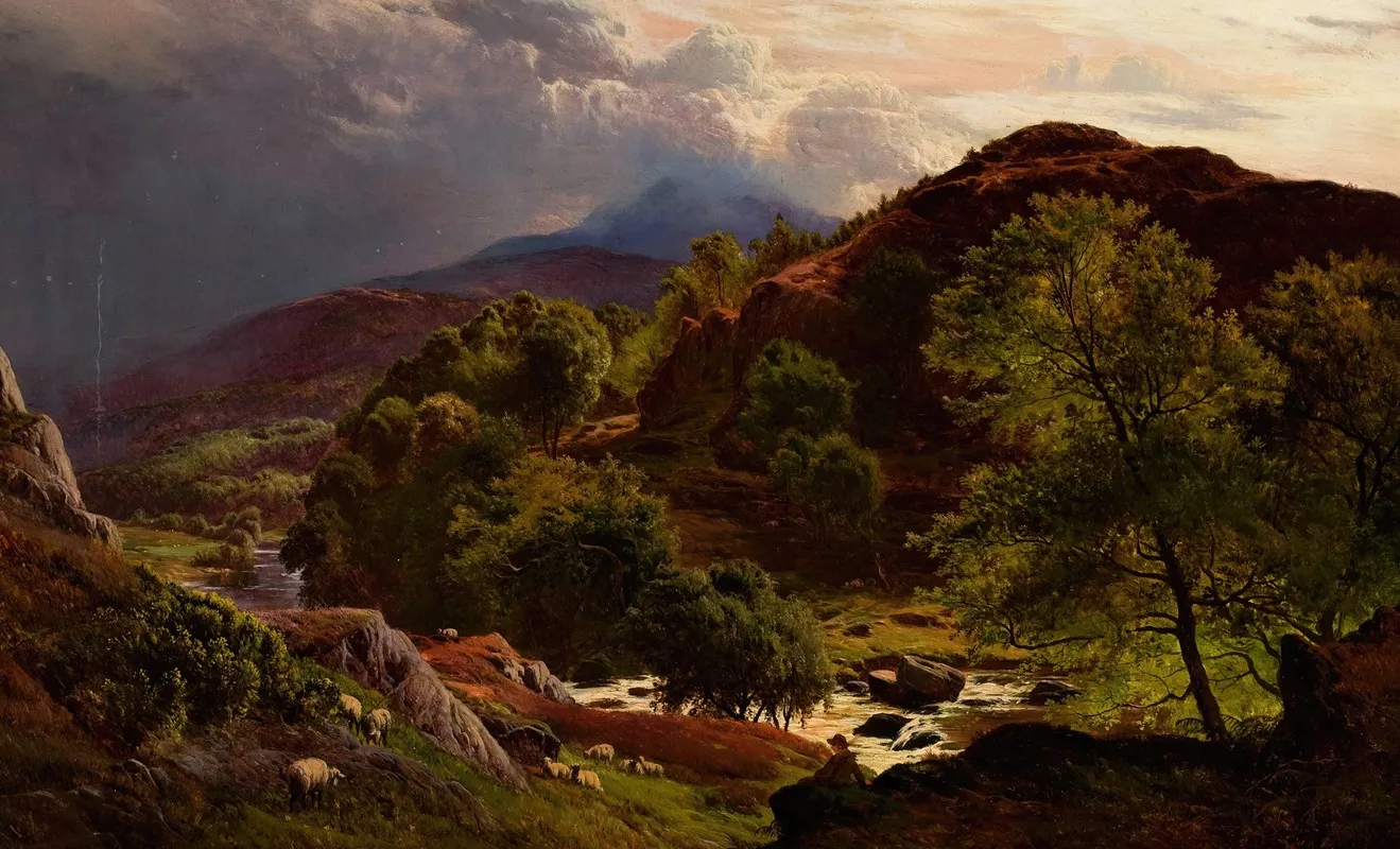 The River Llugwy At Capel Curig by Sidney Richard Percy - Canvas Print