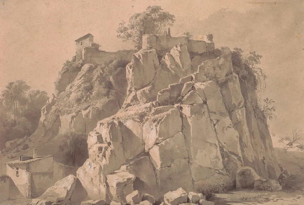 The Rock Of Beauregard Lyon by Jean-Jacques de Boissieu - Canvas Print