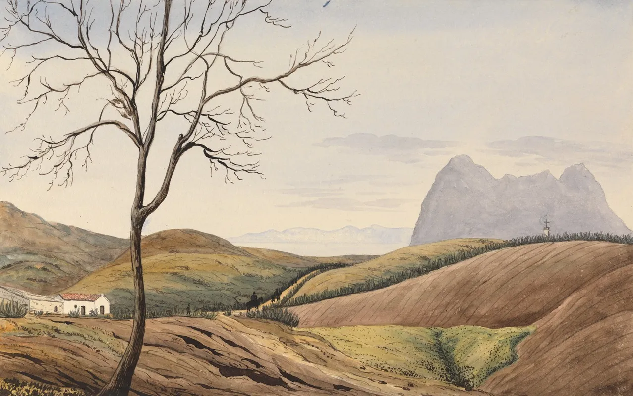 The Rock Of Gibraltar From The Alameida At San Roque
