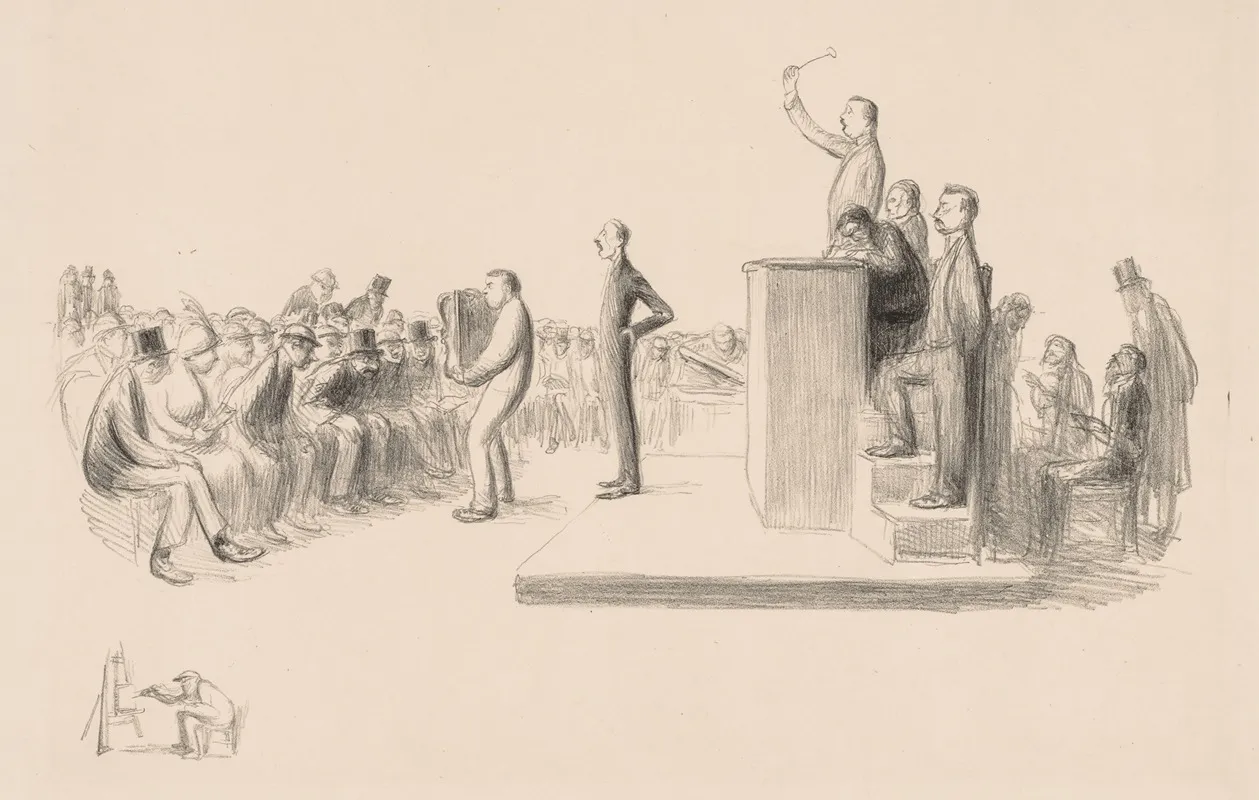 The Rouart Sale by Jean Veber - Canvas Print