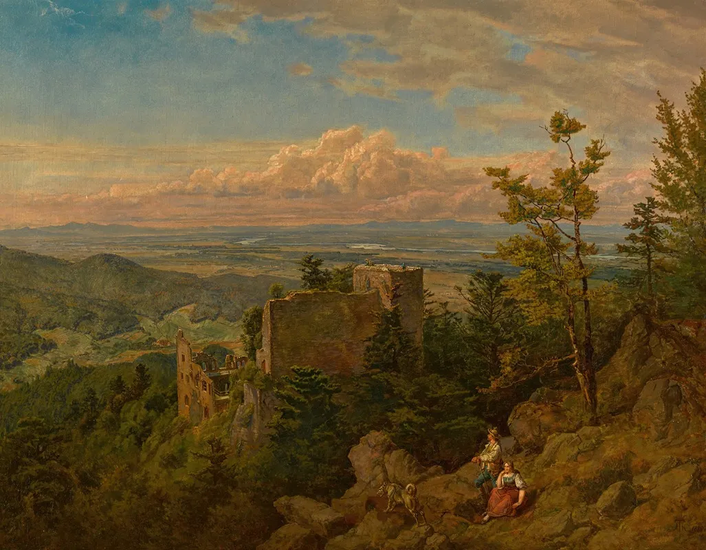 The Ruins Of The Castle At Hohenbaden Looking Out Over The Rhine Valley