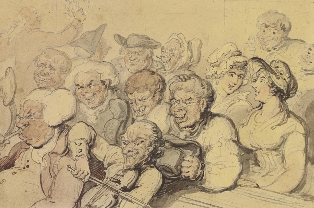 The Rustic Choir by Thomas Rowlandson - Canvas Print