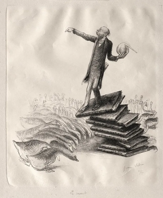 The Savant by Jean Veber - Canvas Print