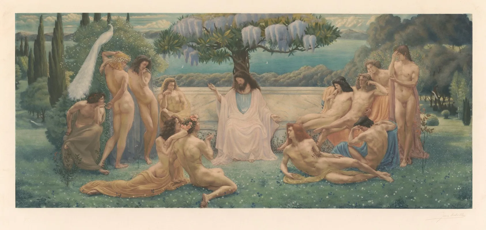The School Of Plato by Jean Delville - Canvas Print