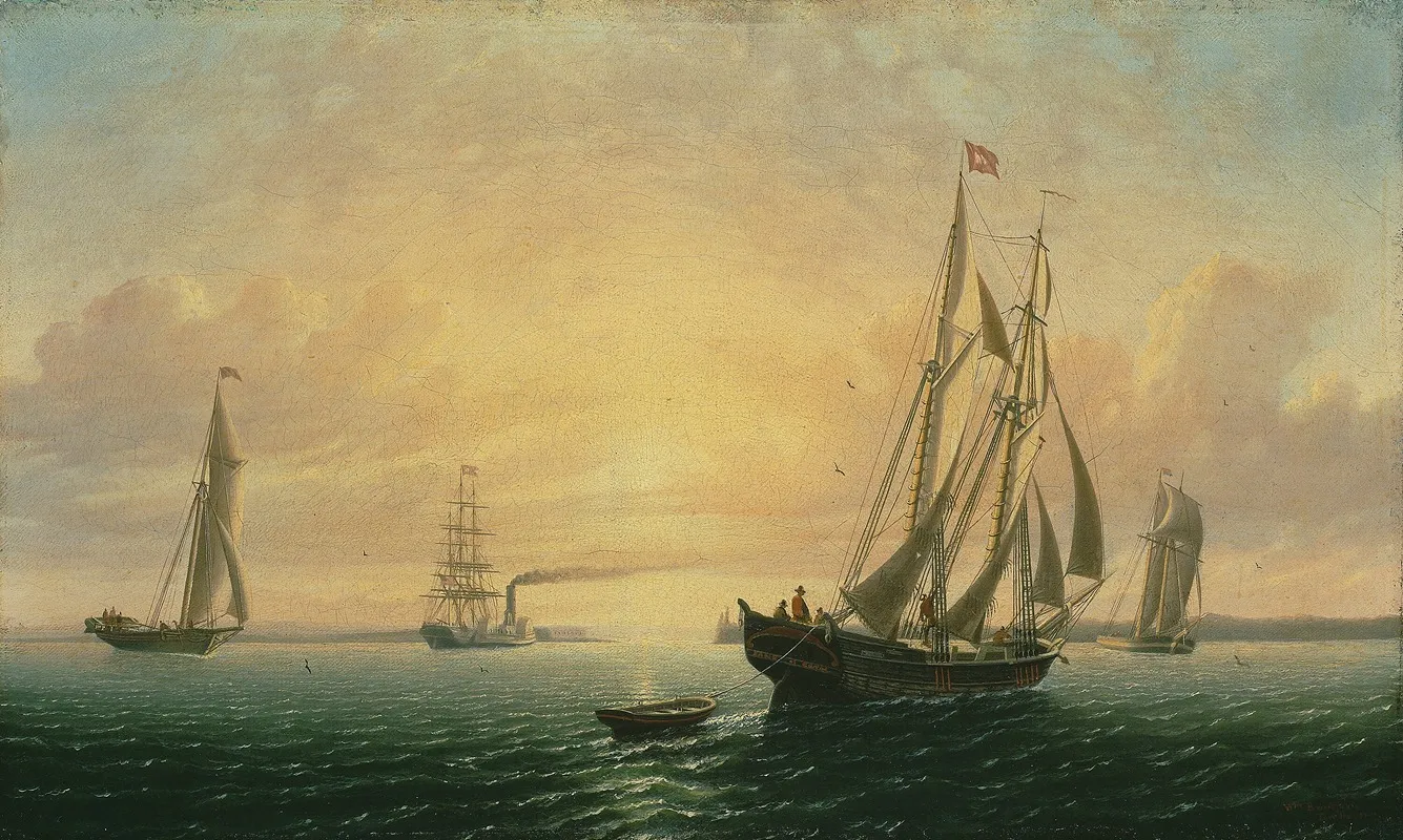 The Schooner Jane Of Bath Maine by William Bradford - Canvas Print