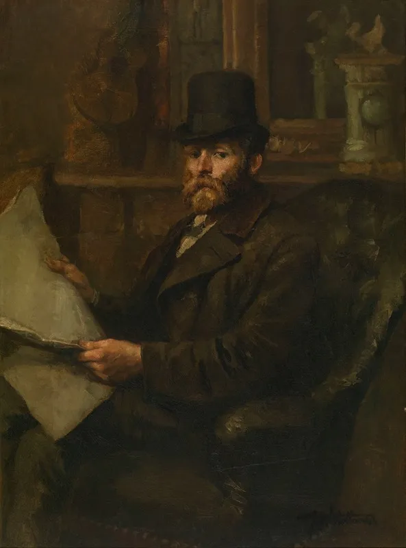 The Sculptor Robert Fabri by Jan Stobbaerts - Canvas Print