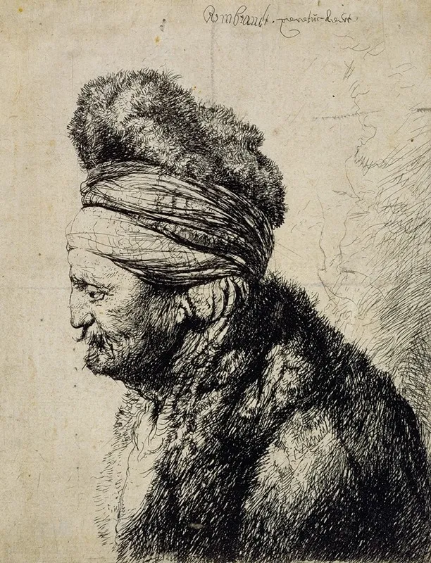 The Second Oriental Head by Rembrandt van Rijn - Canvas Print
