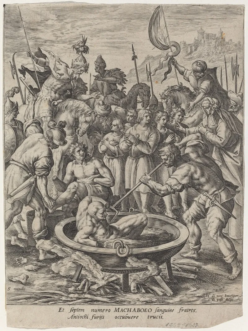 The Seven Maccabean Brothers Killed By Antiochus by Crispijn van de Passe I - Canvas Print