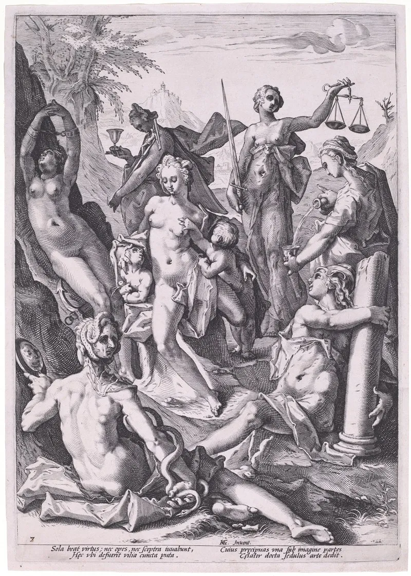 The Seven Virtues by Jacob Matham - Canvas Print