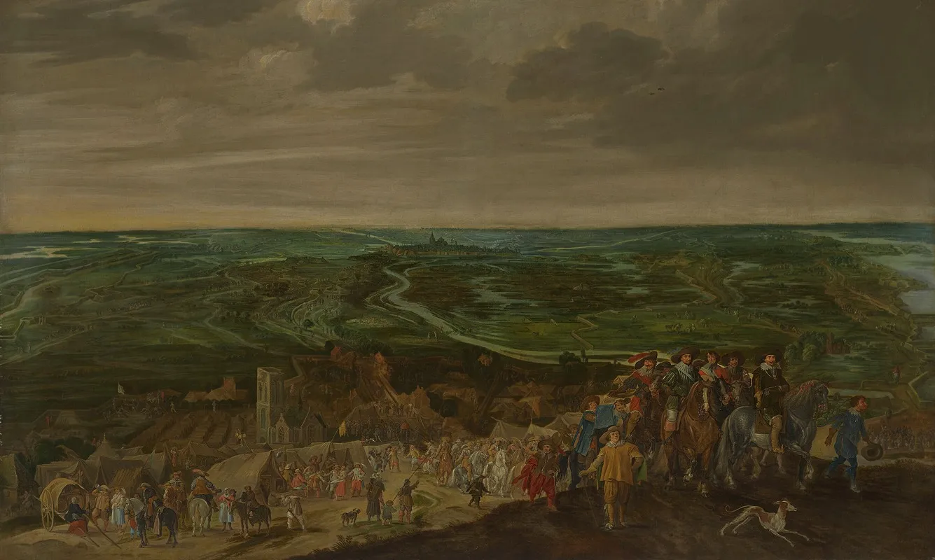 The Siege Of S Hertogenbosch Viewed From The Encampment At Vught by Pauwels van Hillegaert - Canvas Print