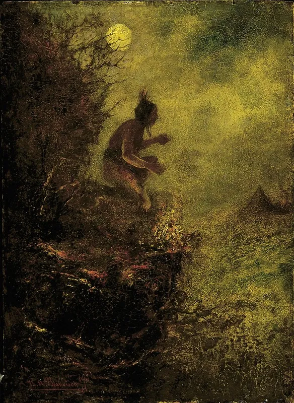 The Signal Fire by Ralph Albert Blakelock - Canvas Print