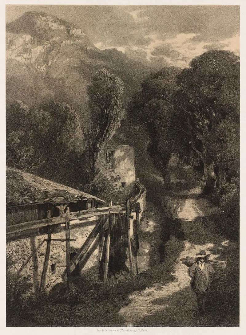 The Simplon Road Meillerie France by Alexandre Calame - Canvas Print
