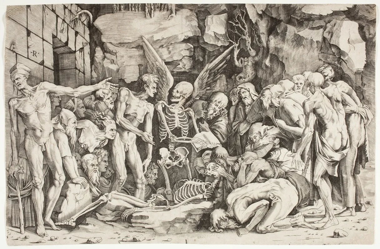 The Skeletons by Baccio Bandinelli - Canvas Print