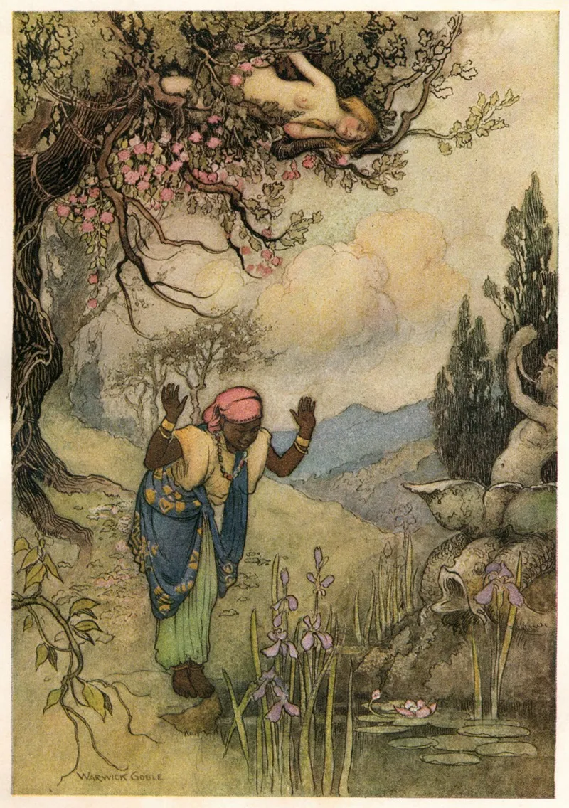 The Slave At The Well by Warwick Goble - Canvas Print