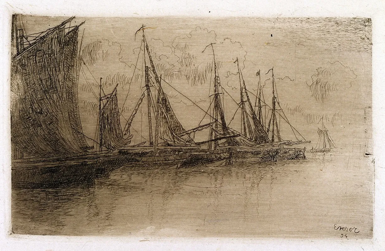 The Small Boats by James Ensor - Canvas Print