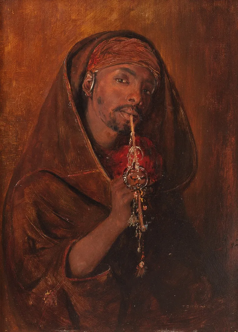 The Smoker 13 by Gyula Tornai - Canvas Print