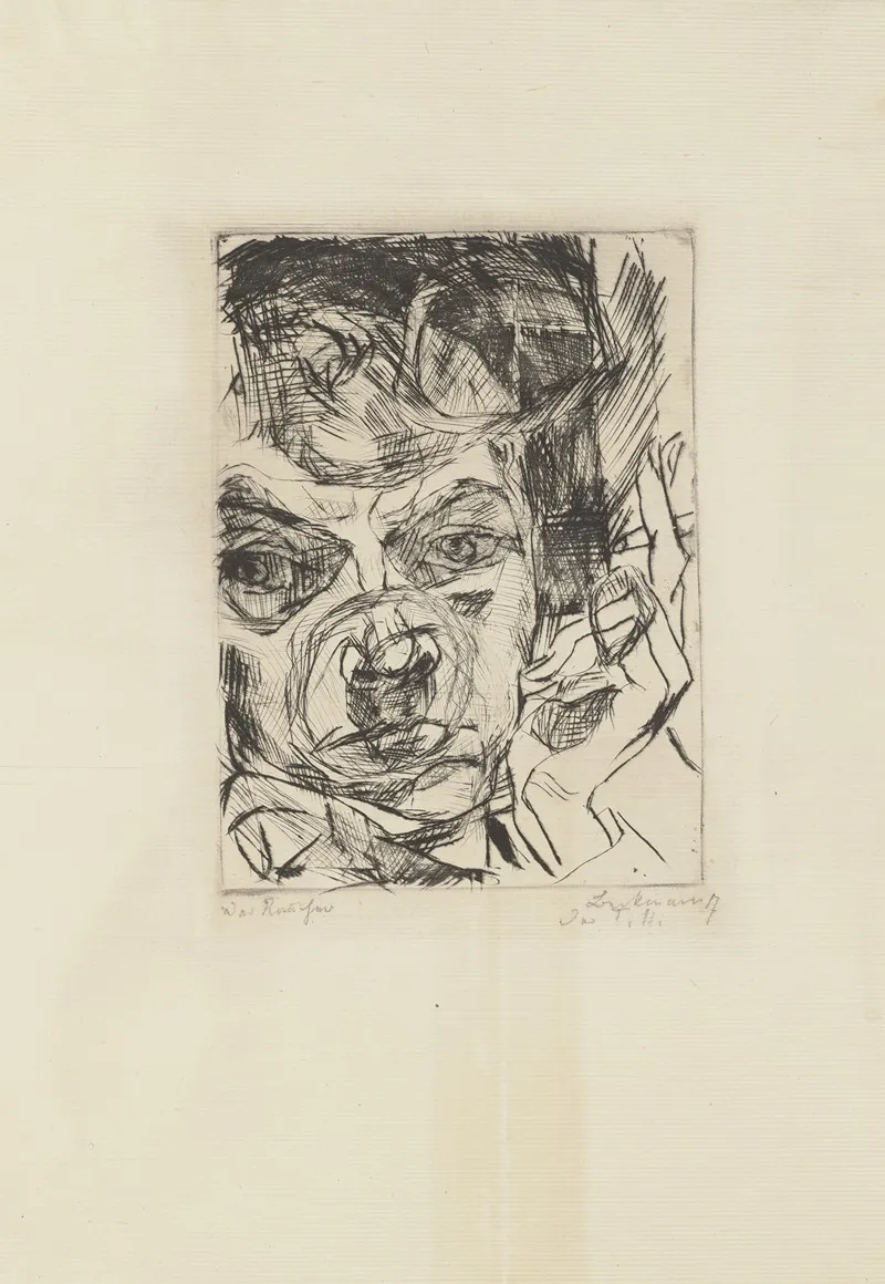 The Smoker Self Portrait by Max Beckmann - Canvas Print