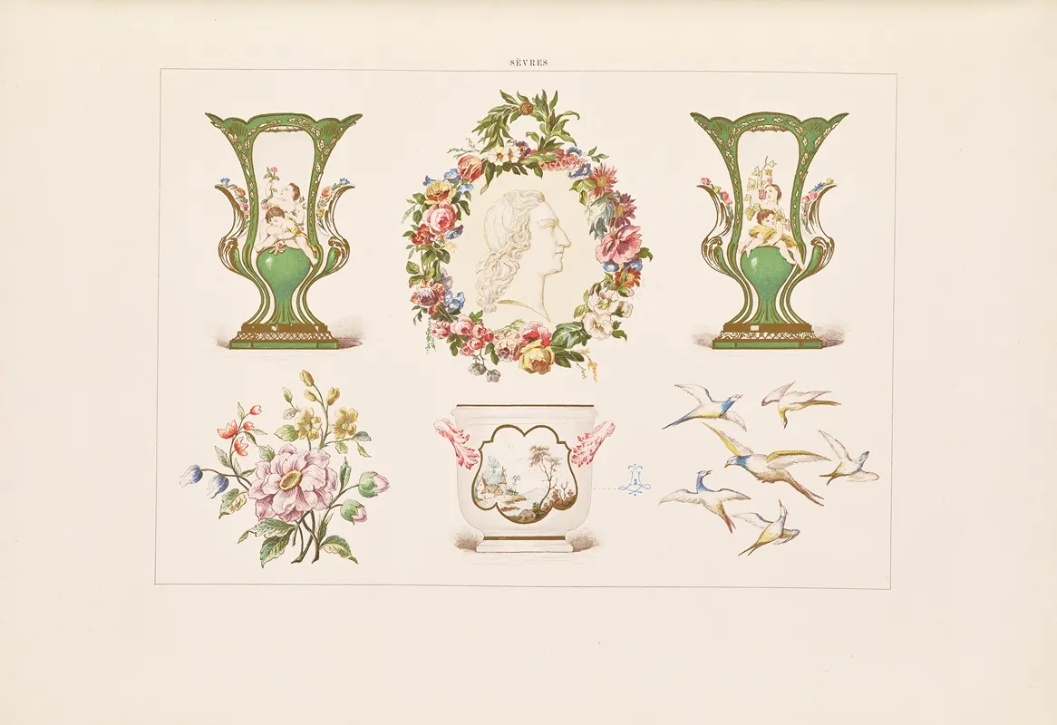 The Soft Porcelain Of Sevres Pl 07 by Edouard Garnier - Canvas Print