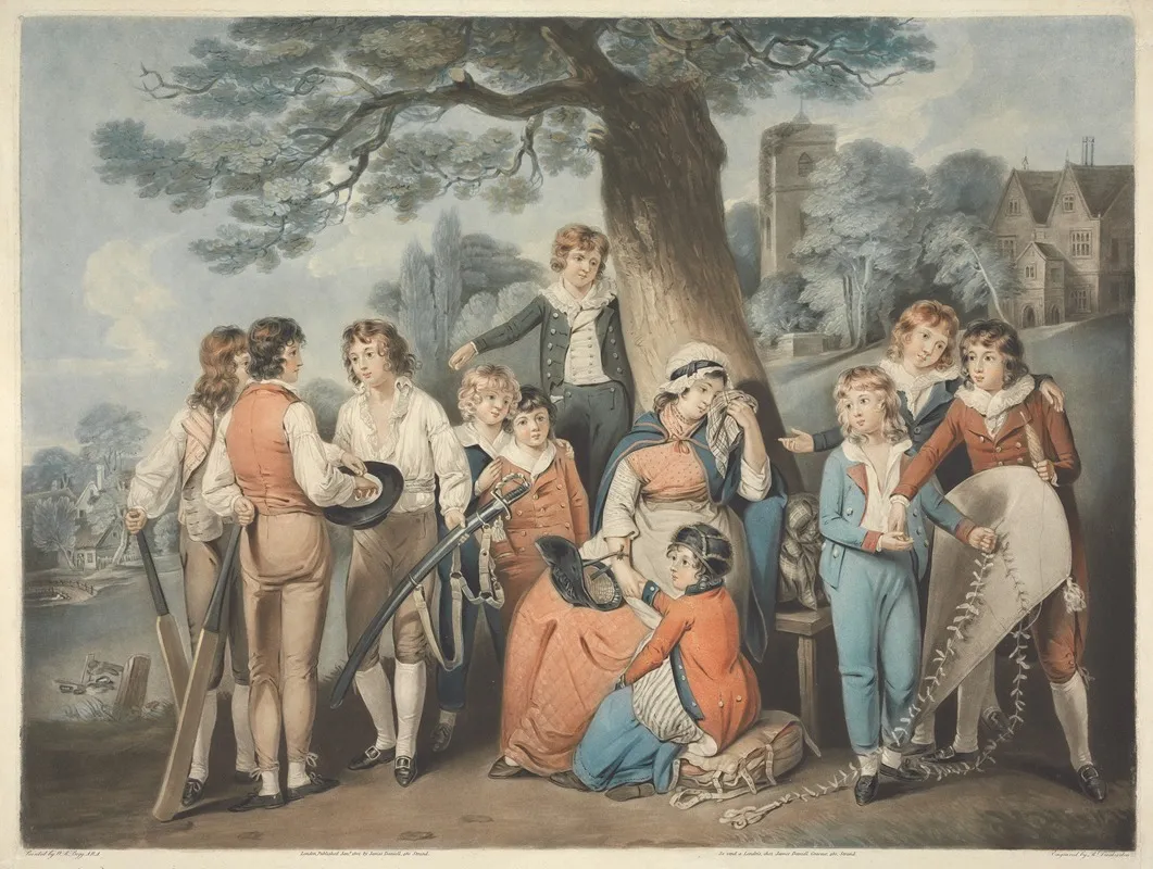 The Soldiers Widow Or Schoolboys Collection by Robert Dunkarton - Canvas Print
