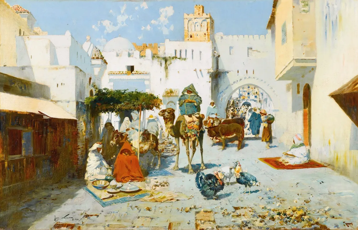 The Souk by José Navarro y Llorens - Canvas Print