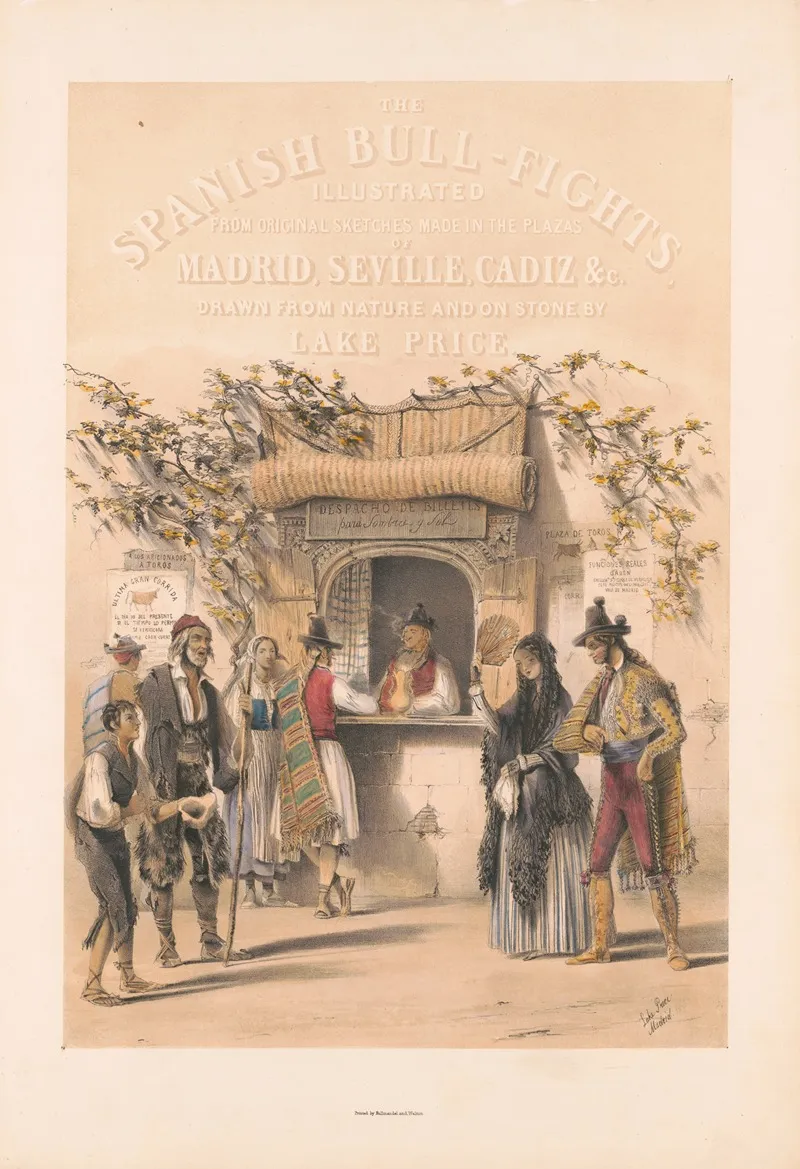 The Spanish Bull Fights Title Page by William Henry Lake Price - Canvas Print