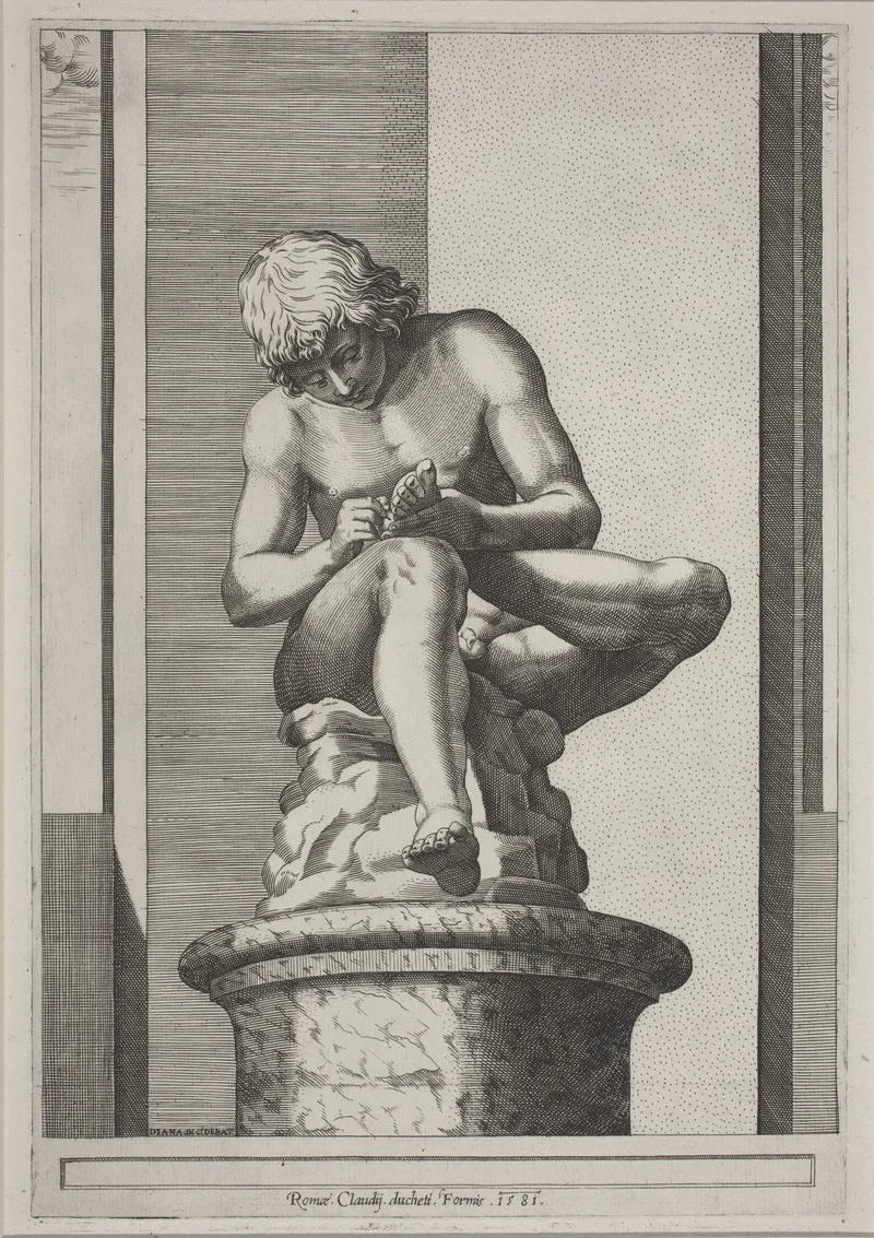 The Spinario by Diana Scultori - Canvas Print