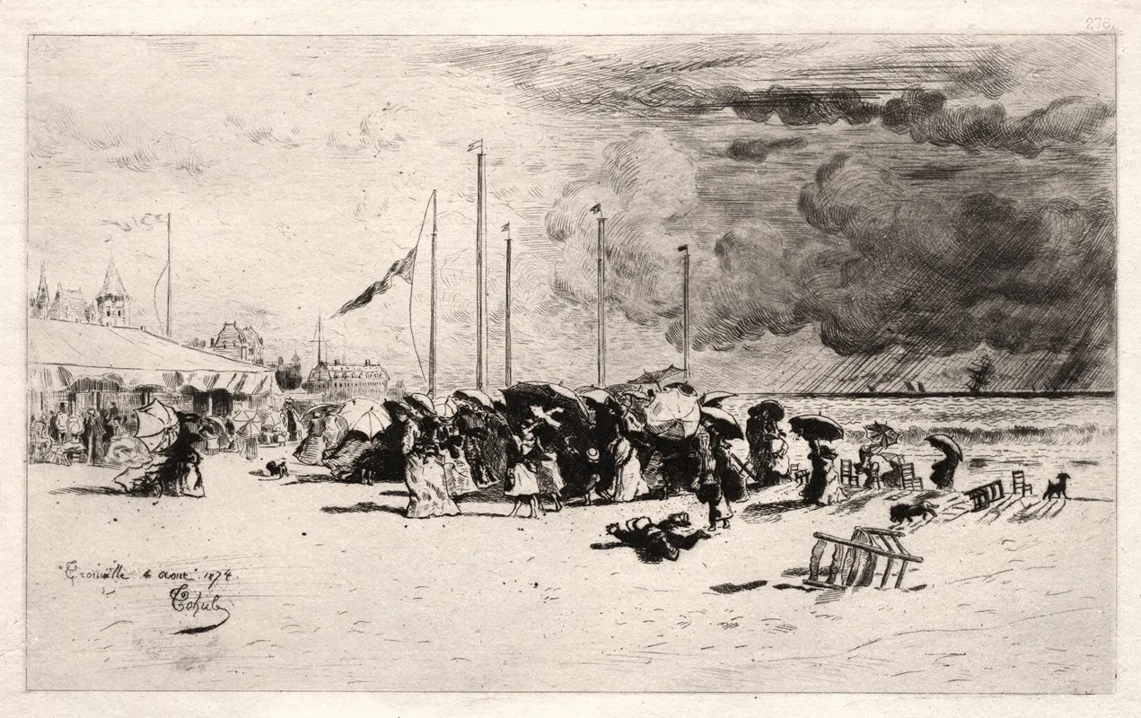 The Squall At Trouville by Félix Hilaire Buhot - Canvas Print