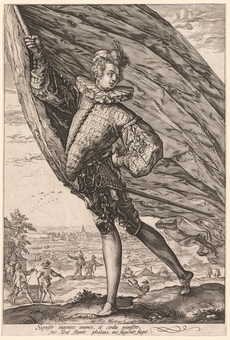 The Standard Bearer Turned To Left