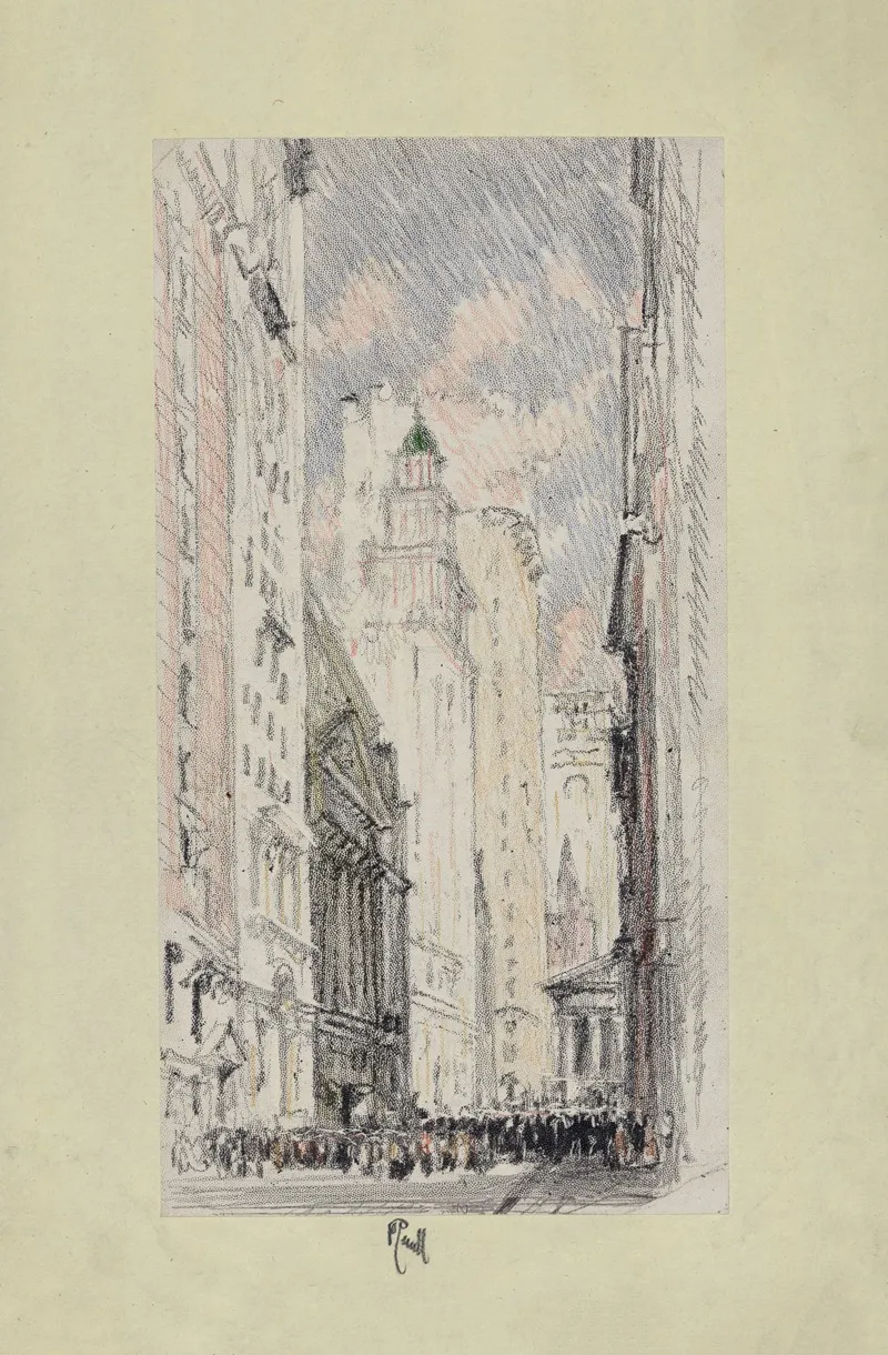 The Stock Exchange 2 by Joseph Pennell - Canvas Print