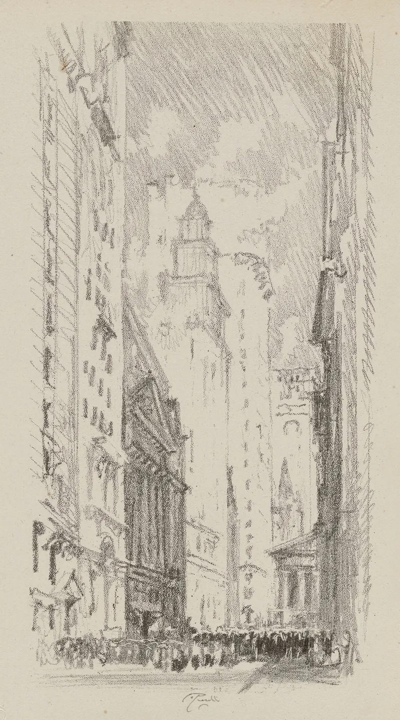 The Stock Exchange by Joseph Pennell - Canvas Print