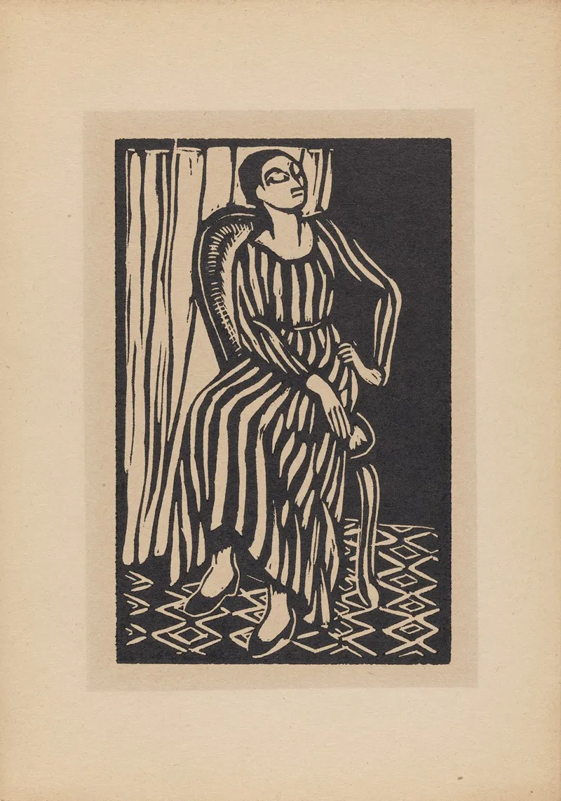 The Striped Dress by Roger Fry - Canvas Print