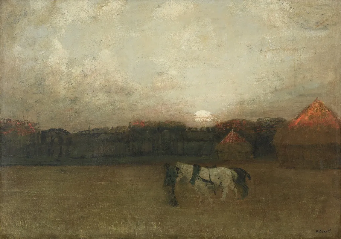 The Stubble Field by Henry Golden Dearth - Canvas Print