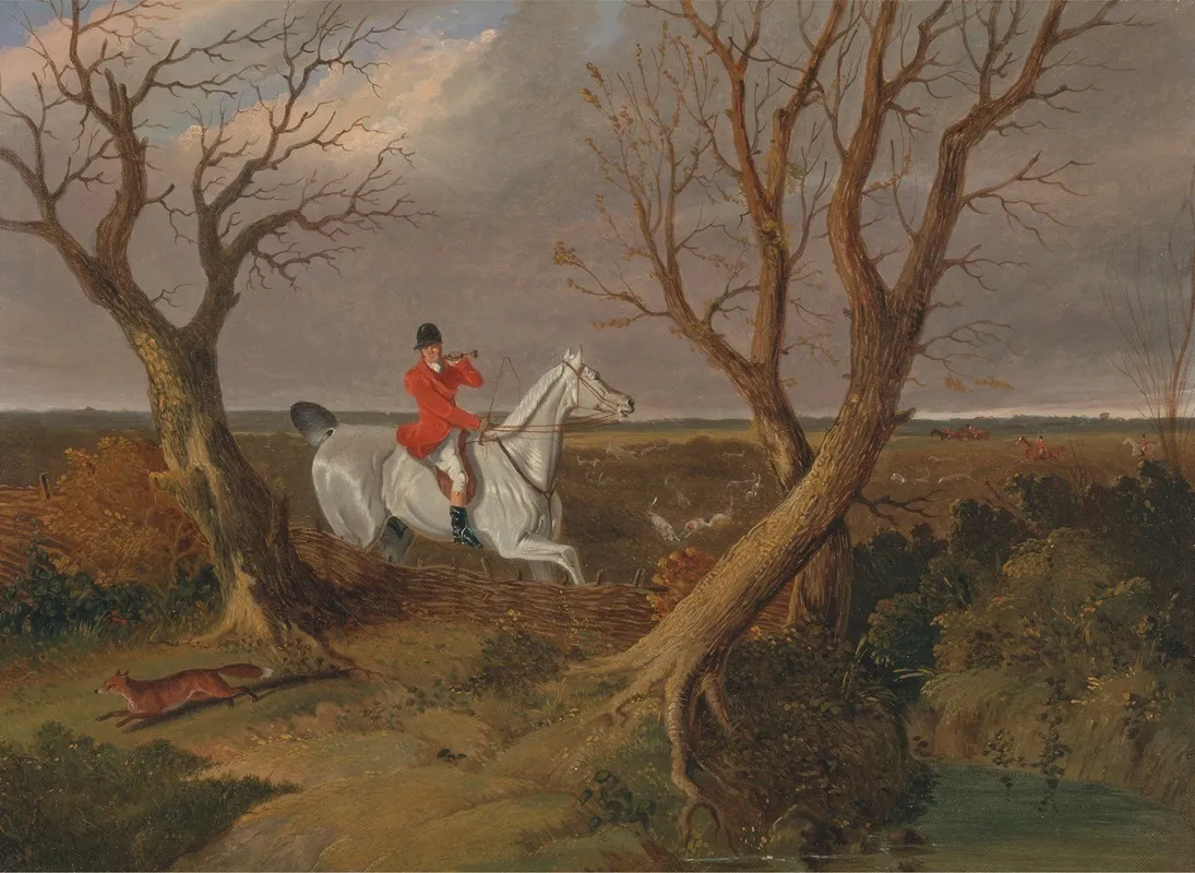 The Suffolk Hunt Gone Away by John Frederick Herring Snr. - Canvas Print