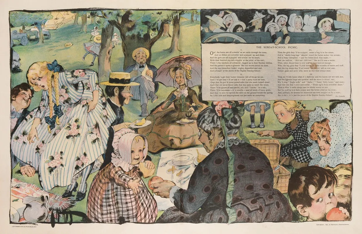 The Sunday School Picnic by Rose Cecil O'Neill - Canvas Print