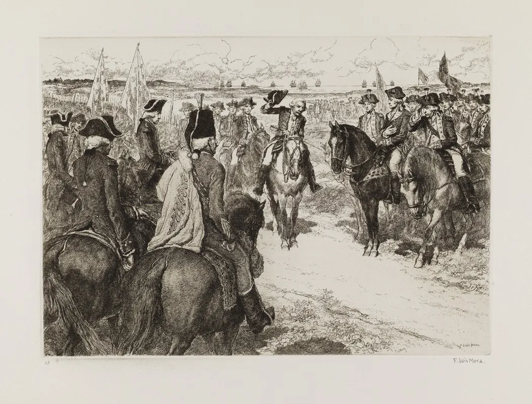 The Surrender Of Cornwallis 2 by F. Luis Mora - Canvas Print