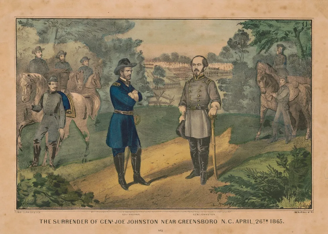 The Surrender Of General Joe Johnston Near Greensboro N C April 26th 1865