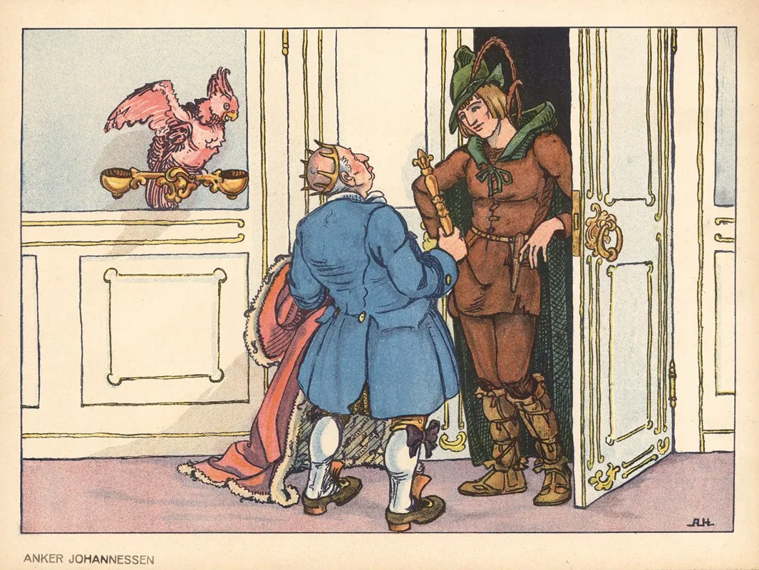 The Swineherd The Prince Seeks Service With The Neighboring King by Anker Johannesens Forlag - Canvas Print