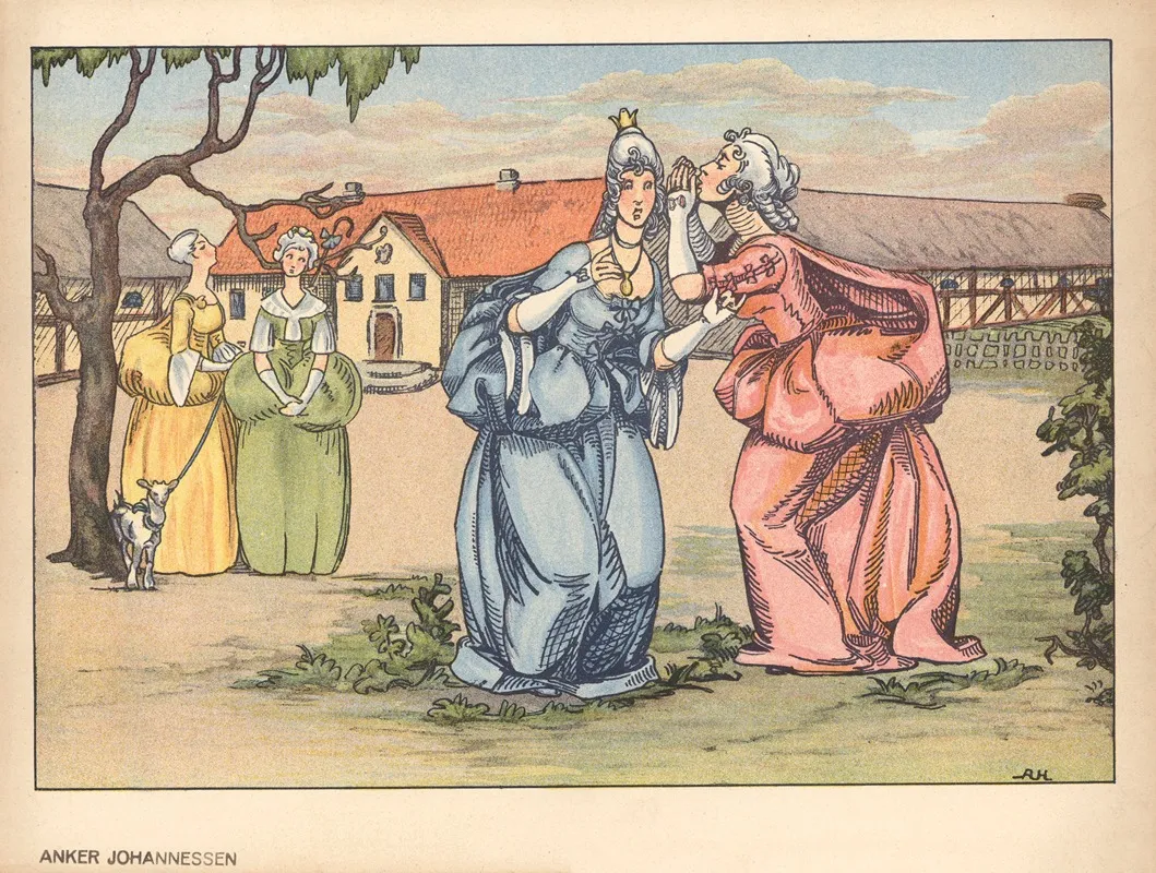 The Swineherd The Princess Hears The Swineherds Conditions by Anker Johannesens Forlag - Canvas Print