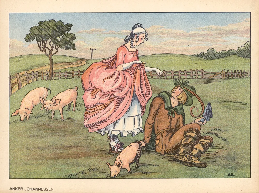 The Swineherd The Rattle by Anker Johannesens Forlag - Canvas Print