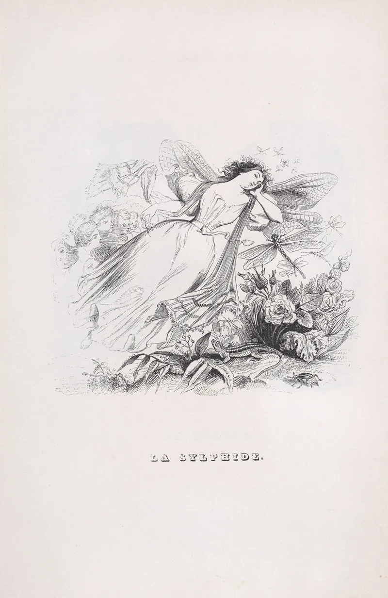 The Sylph by J. J. Grandville - Canvas Print