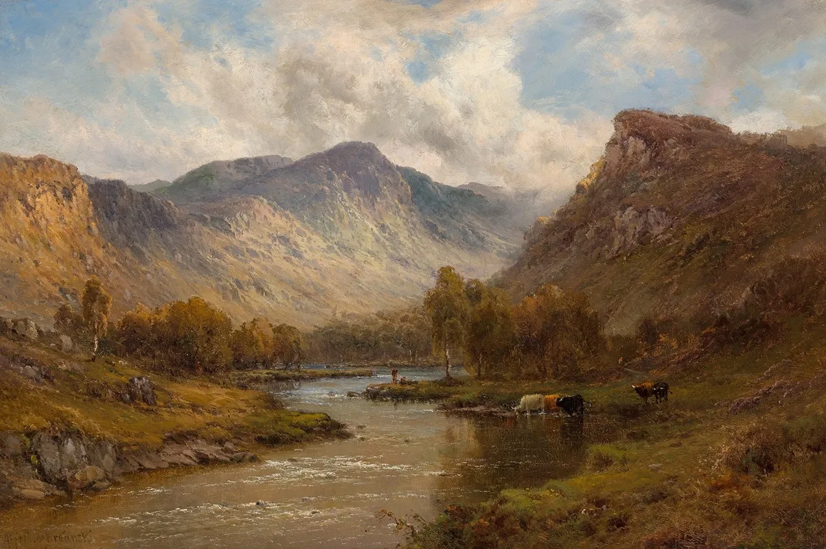 The Tay Near Dunkeld Scotland by Alfred de Bréanski - Canvas Print