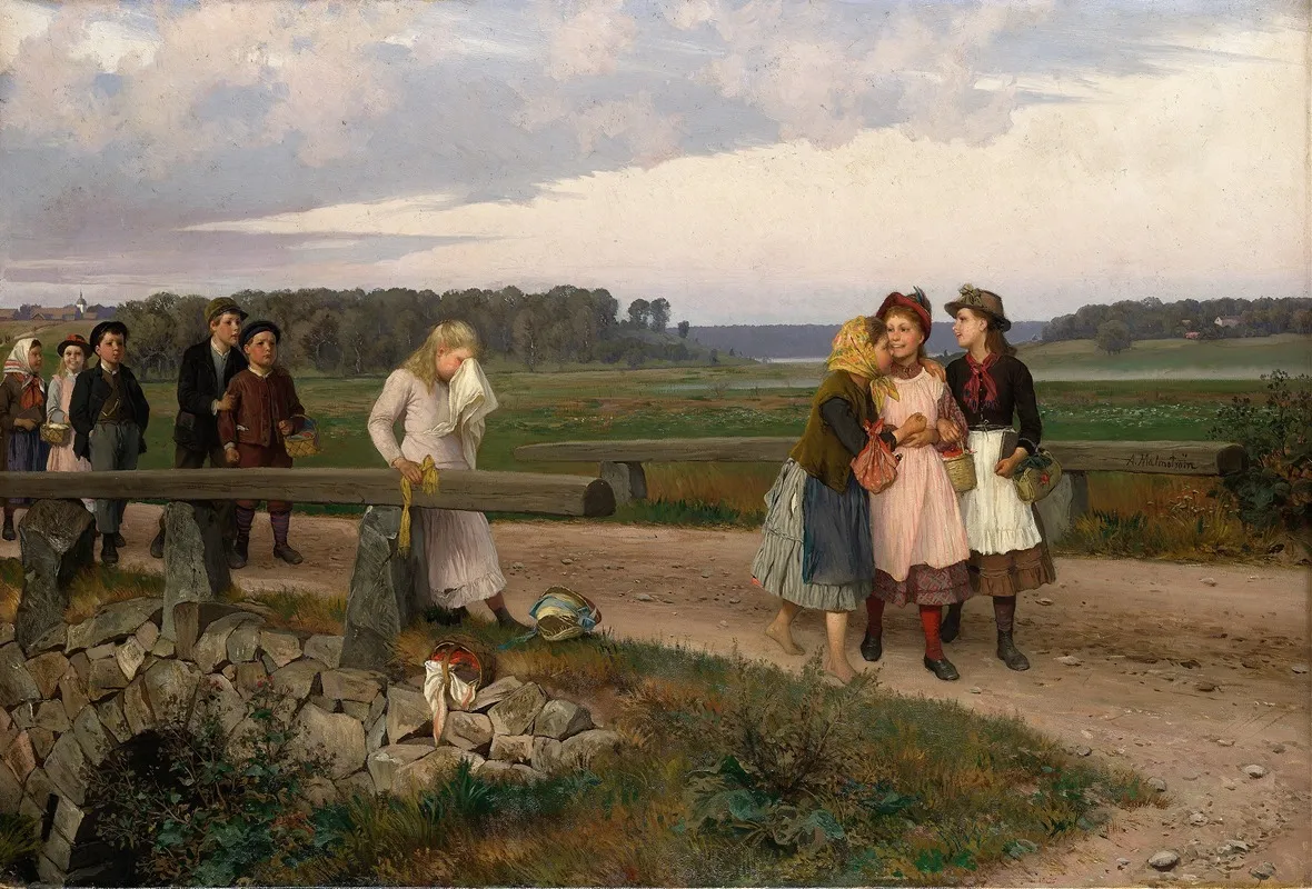 The Tell Tale by August Malmström - Canvas Print