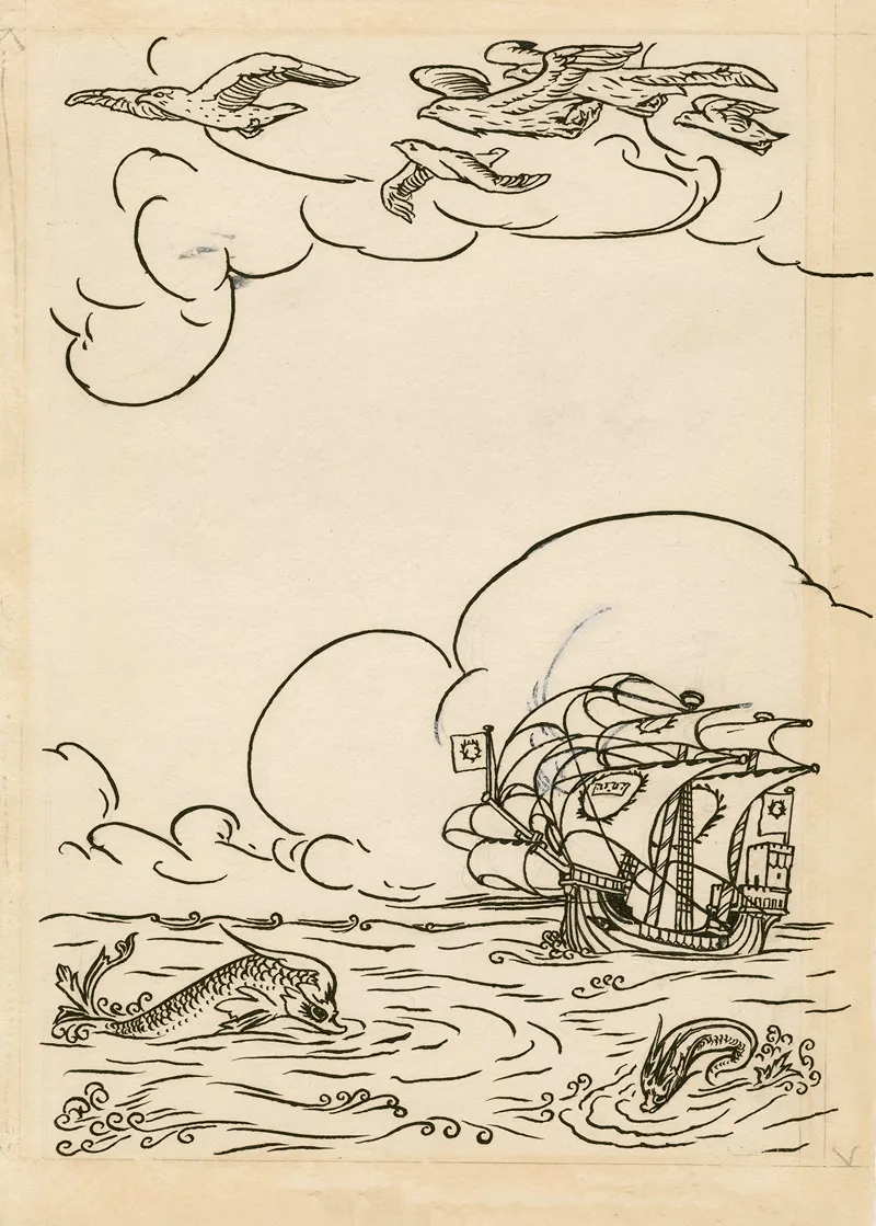 The Tempest End Paper Design by Robert Anning Bell - Canvas Print