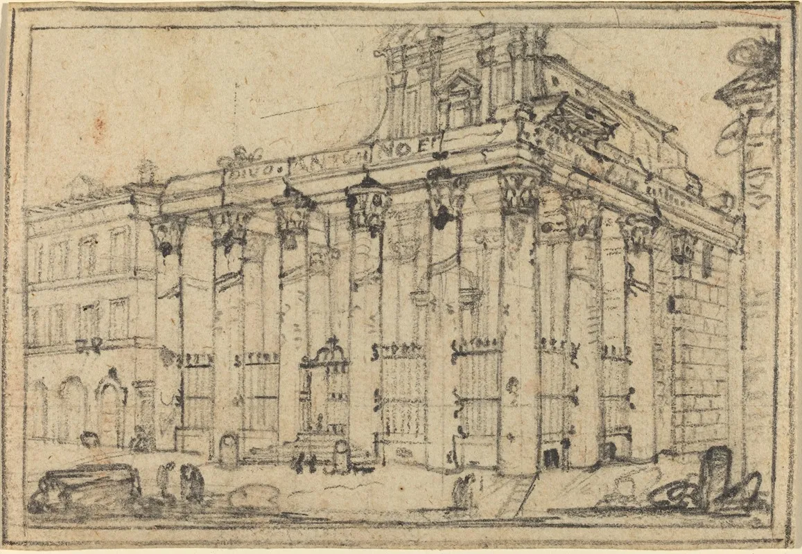 The Temple Of Antoninus And Faustina by Francesco Piranesi - Canvas Print