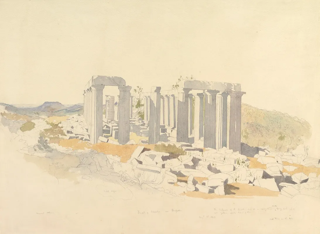 The Temple Of Apollo At Bassae by Thomas Hartley Cromek - Canvas Print