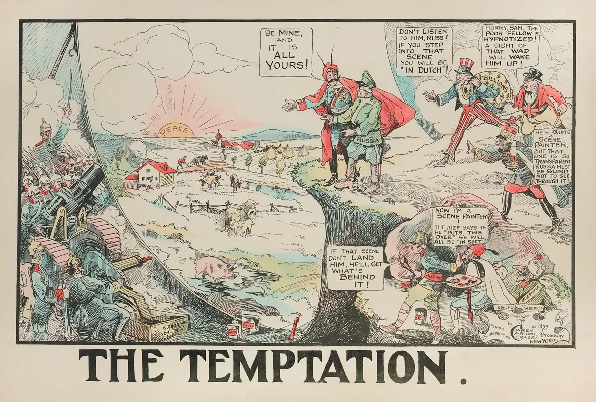 The Temptation 5 by Carey Cartoon Service - Canvas Print