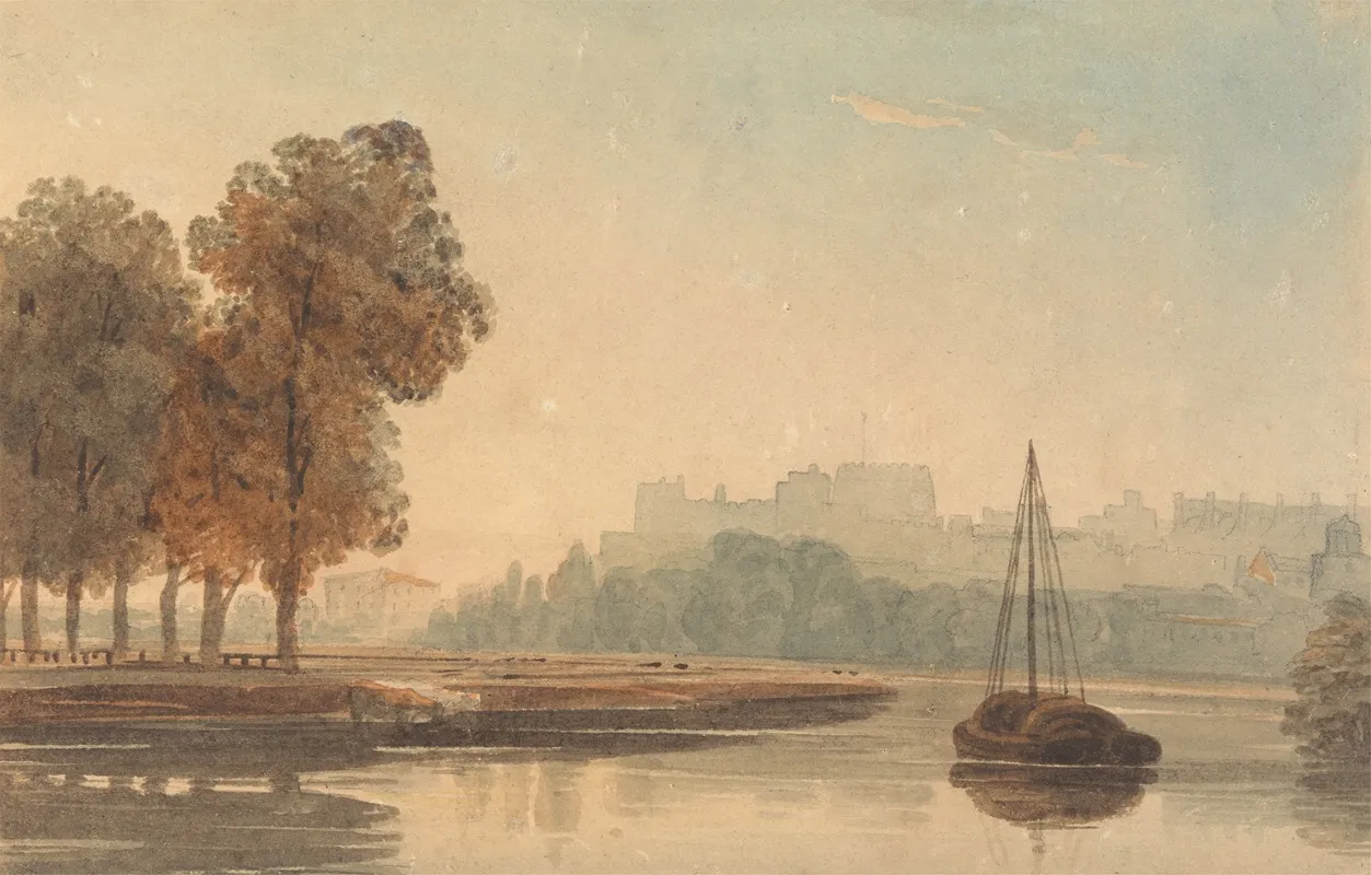 The Thames At Windsor by John Varley - Canvas Print