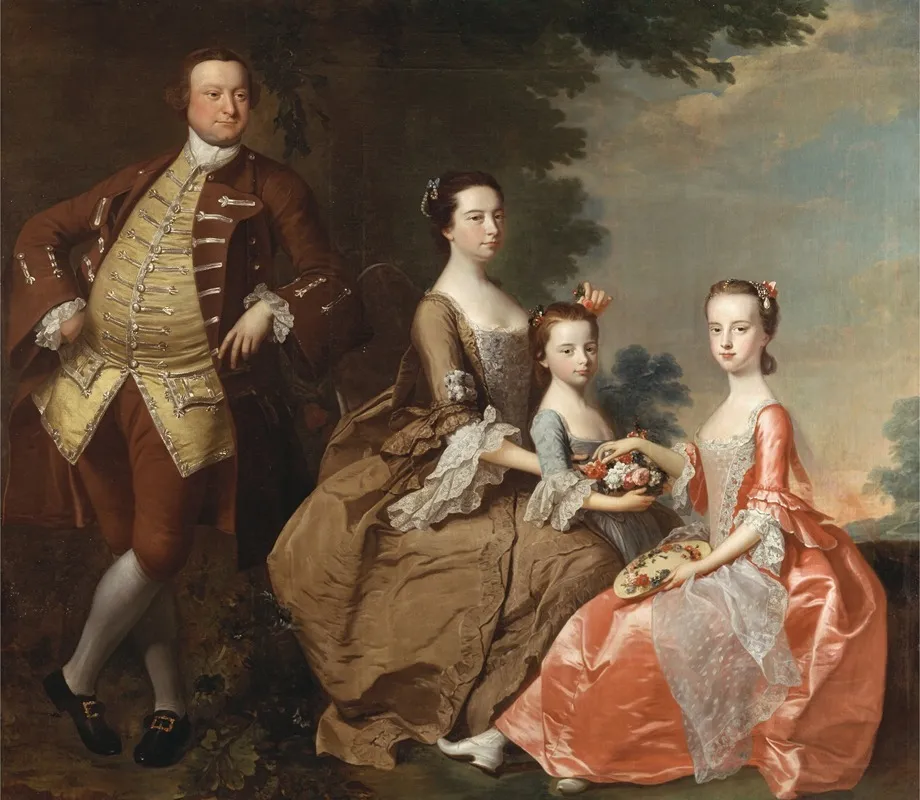 The Thistlethwayte Family by Thomas Hudson - Canvas Print