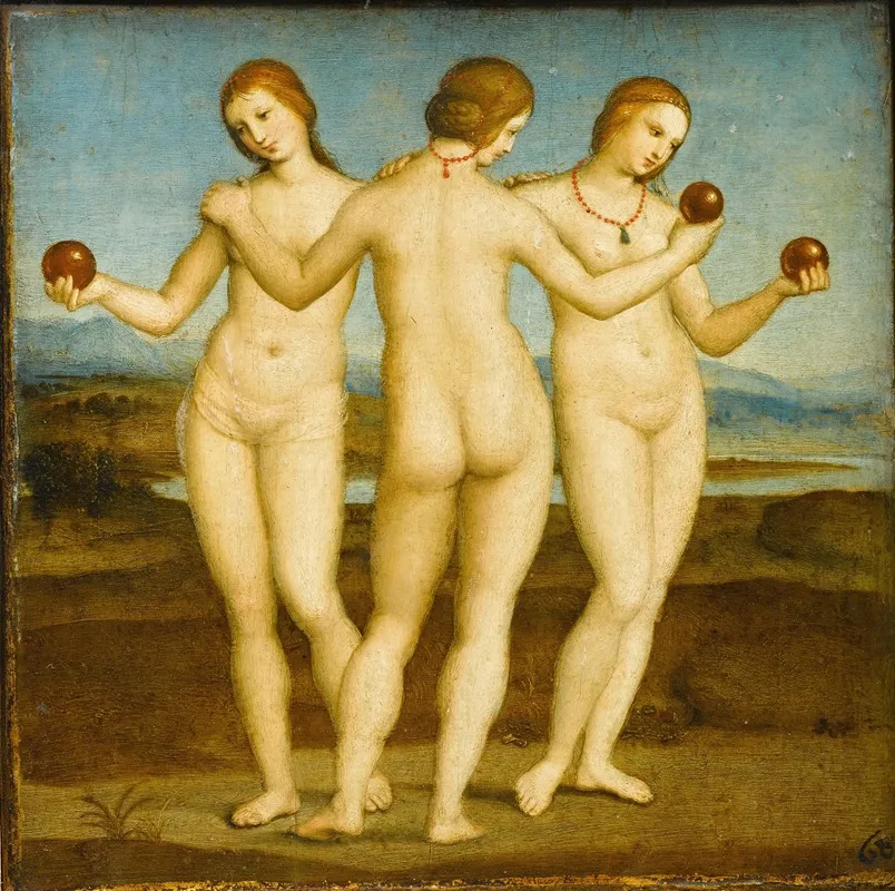 The Three Graces 15 by Raphael - Canvas Print